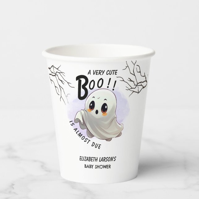 Vasos De Papel Boo Baby Shower Halloween tema Fiesta Cute (Anverso)