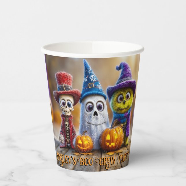 Vasos De Papel Boo Crew Halloween Hermoso Monstruo Fantasma (Izquierda)