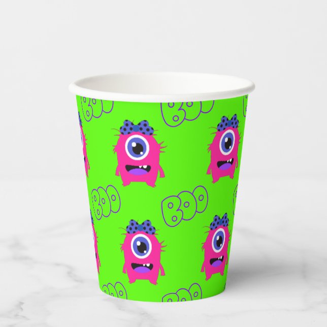Vasos De Papel Boo Cute Funny Spookone Monster (Anverso)