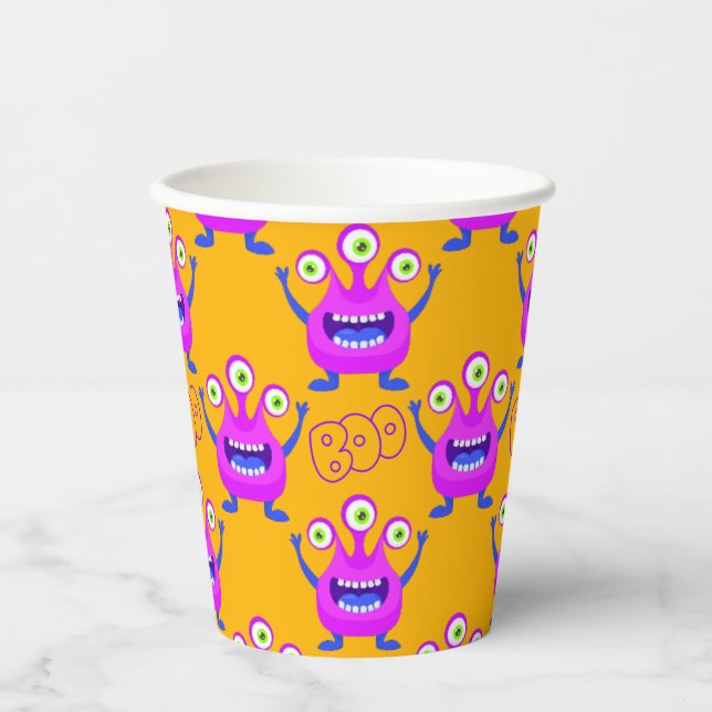 Vasos De Papel Boo Cute Funny Spookone Monster (Anverso)