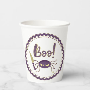 Vasos De Papel Boo divertido personaje de araña de Halloween mano