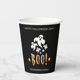 Vasos De Papel Boo feliz de Halloween personalizado