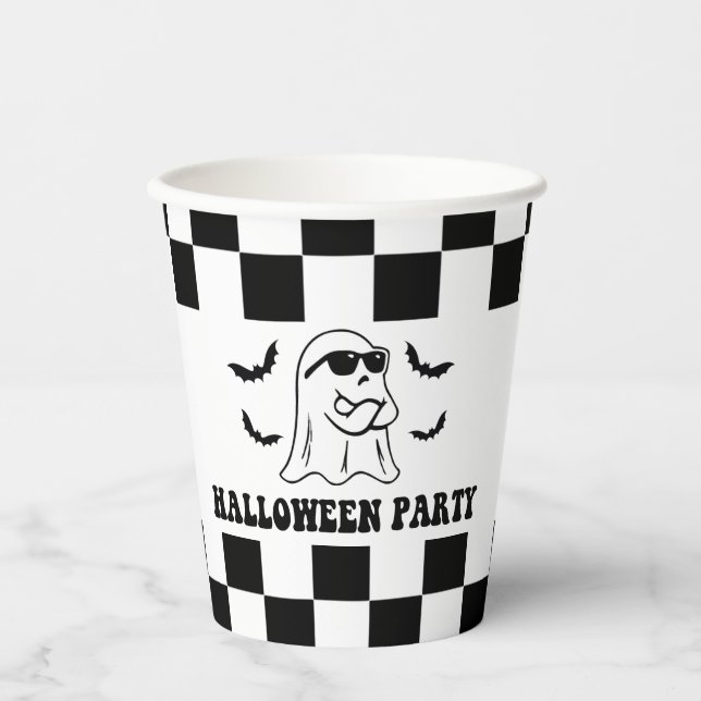 Vasos De Papel Boo Funny Halloween Fiesta (Anverso)