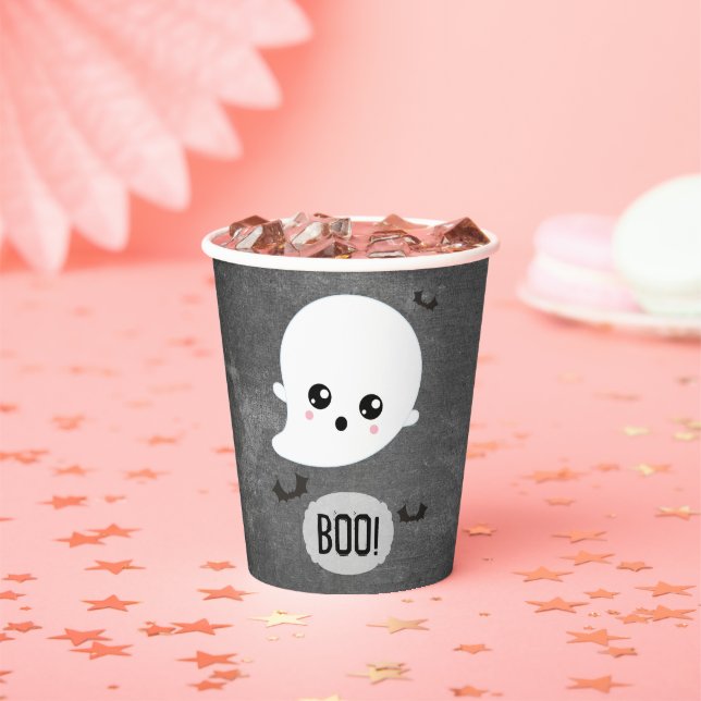 Vasos De Papel Boo Kawaii Ghost Halloween (in situ)