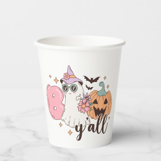 Vasos De Papel Boo Y'All Halloween (Anverso)