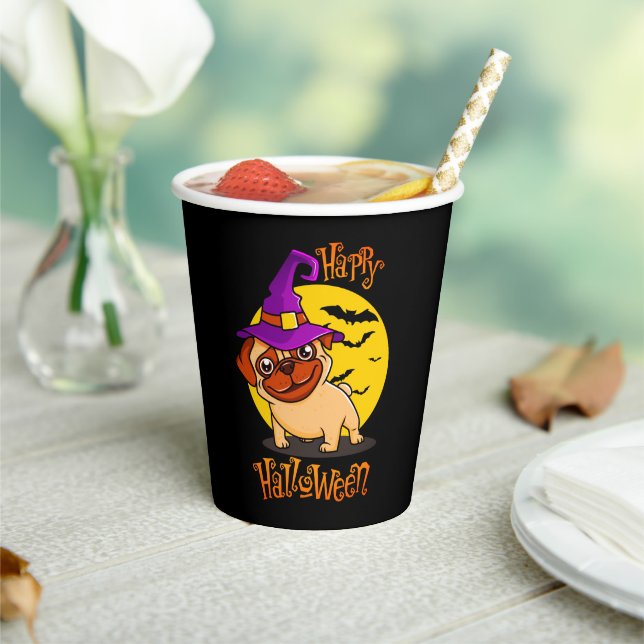 Vasos De Papel BooF -Bruno el Bulldog francés de brujería (in situ)