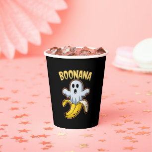 Vasos De Papel Boonana Fantasma Lindo Plátano Halloween