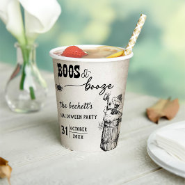 Vasos De Papel Boos y Booze Fantasma Halloween Party