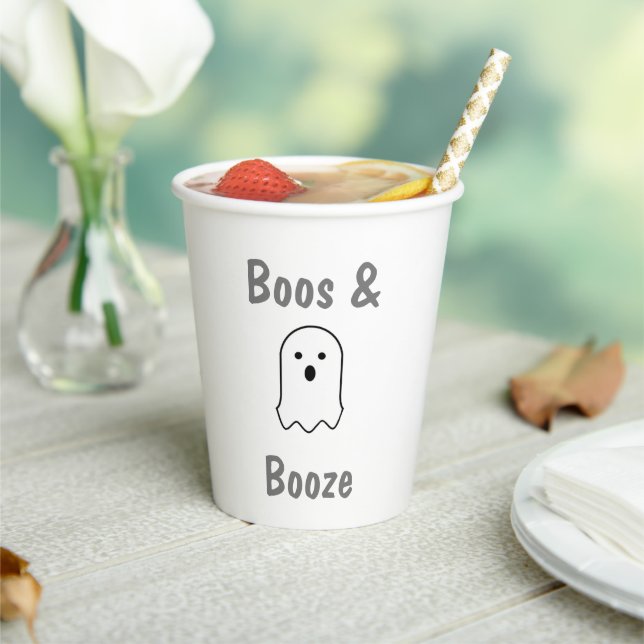 Vasos De Papel Boos y Booze Halloween (in situ)
