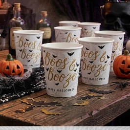 Vasos De Papel Boos y Booze Halloween Party