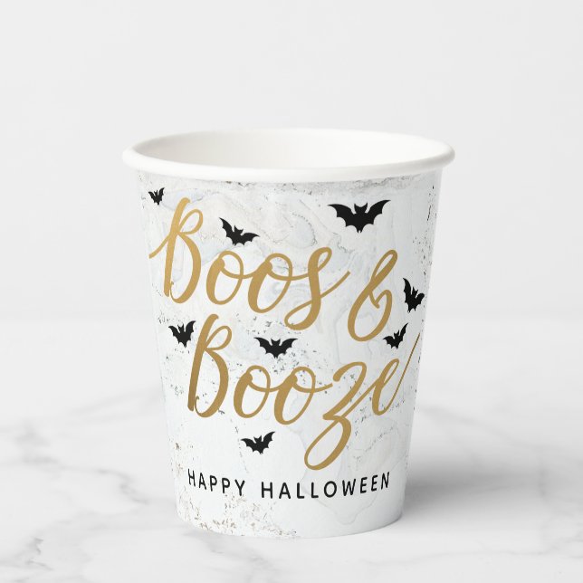 Vasos De Papel Boos y Booze Halloween Party (Anverso)