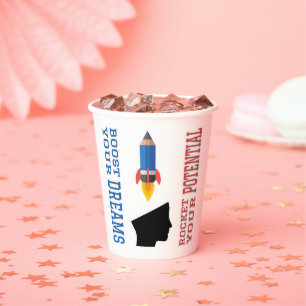 Vasos De Papel Booster soñador y cohete potencial