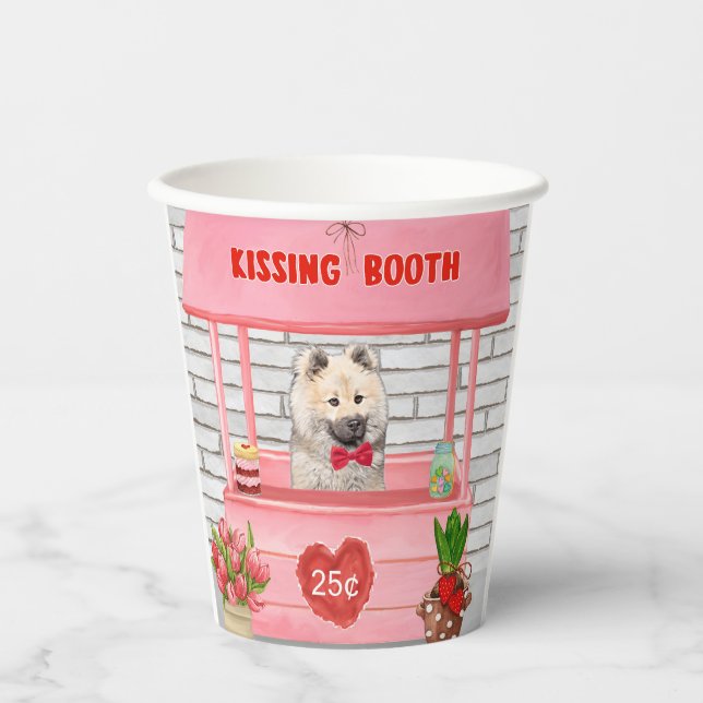Vasos De Papel Booth Kissing, El día de San Valentín de perro de  (Anverso)