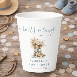 Vasos De Papel  Boots Bows & Bottles Western Chic Boy Baby Shower