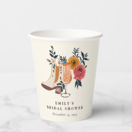 Vasos De Papel Boots & Bubbly Western Brillante Ducha