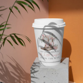 Vasos De Papel Boots de lechuga floral rosa y ducha de la bahía d