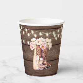 Vasos De Papel Boots Rustic Cowgirl BRIDAL SHOWER Gracias