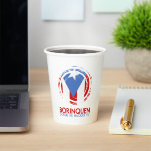 Vasos De Papel Borinquen, La Borinquena, Puerto Rico Taza de Pape