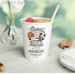 Vasos De Papel Born 2 Ball Sports Themed Boy 2nd Birthday Party