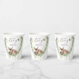 Vasos De Papel Bosque de animales de bosque vegetación Bebé ducha
