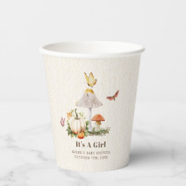 Vasos De Papel Bosque de hongos de calabaza Woodland Insectos Chi