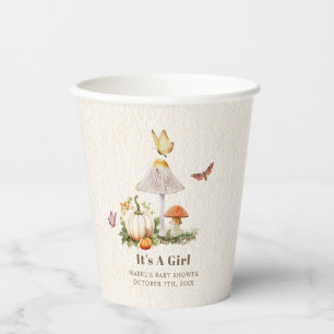 Vasos De Papel Bosque de hongos de calabaza Woodland Insectos Chi