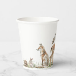 Vasos De Papel Bosque silvestre Animales de Woodland Niños Fiesta