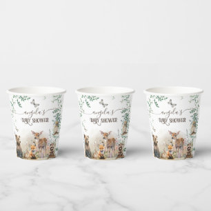 Vasos De Papel Bosques de bosques Baby Shower