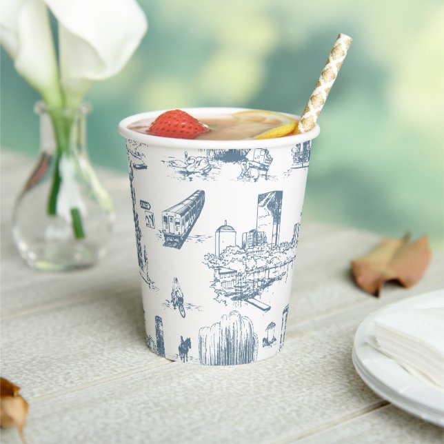 Vasos De Papel Boston Toile Blue (in situ)