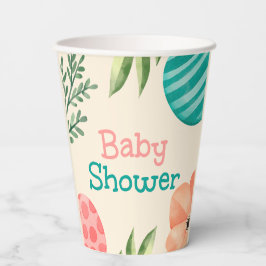 Vasos De Papel Botanical Baby Shower