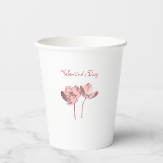 Vasos De Papel Botanical Romance – Lovely Floral Couple  (Anverso)