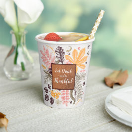 Vasos De Papel Botánicas de Otoño