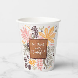 Vasos De Papel Botánicas de Otoño
