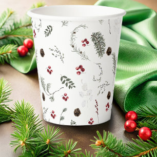 Vasos De Papel Botánico de invierno