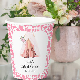 Vasos De Papel Botas de Vaquero y Despedida de Soltera con Vestid