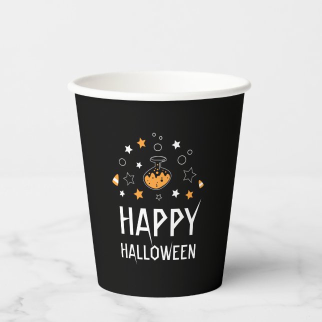 Vasos De Papel botella de poción de halloween feliz (Anverso)