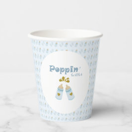Vasos De Papel Botellas Blue Poppin Boy Baby Shower