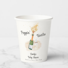Vasos De Papel Botellas modernas de Poppin Champán Baby Shower