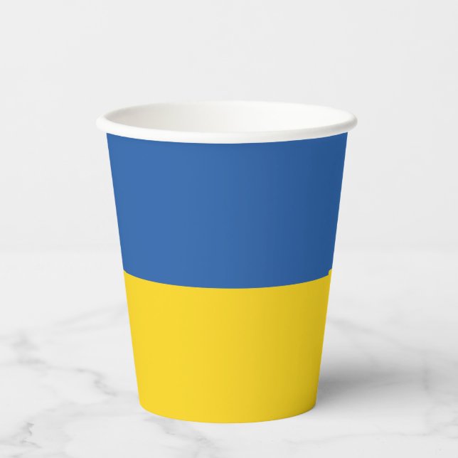 Vasos De Papel Botón Bandera de Ucrania (Anverso)