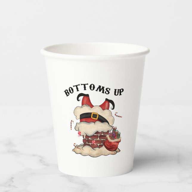 Vasos De Papel Bottoms up Cute and Funny Festive (Anverso)
