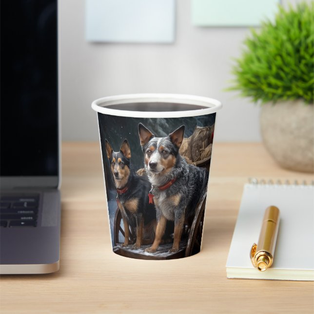 Vasos De Papel Bovino Australiano Decoración de Navidades Snowy S (in situ)