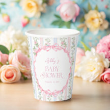 Bow Floral Vintage Baby Shower Baby Ducha