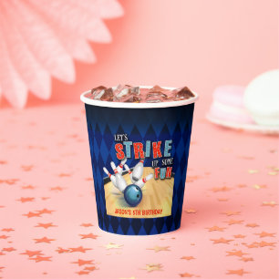 Vasos De Papel Bowling Birthday Paper Cup - Boy