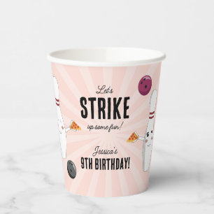 Vasos De Papel Bowling Pizza Strike Algunos Divertidos Niños Cump