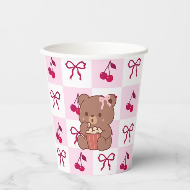 Vasos de papel Bows & Bears (Anverso)