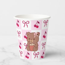 Bows & Bears Paper cups