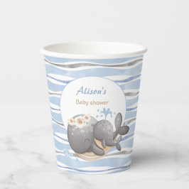 Vasos De Papel Boy Nautical Whale Baby Shower
