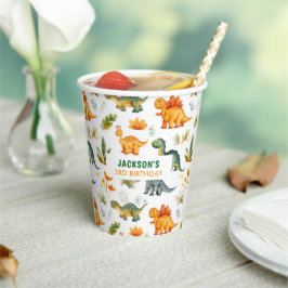 Vasos De Papel Boys Dinosaur Birthday Party Paper Cup