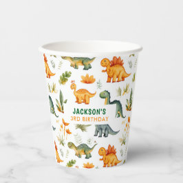 Vasos De Papel Boys Dinosaur Birthday Party Paper Cup