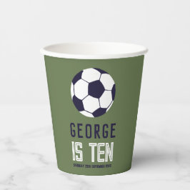 Vasos De Papel Boys Green Sporty Soccer Kids Birthday